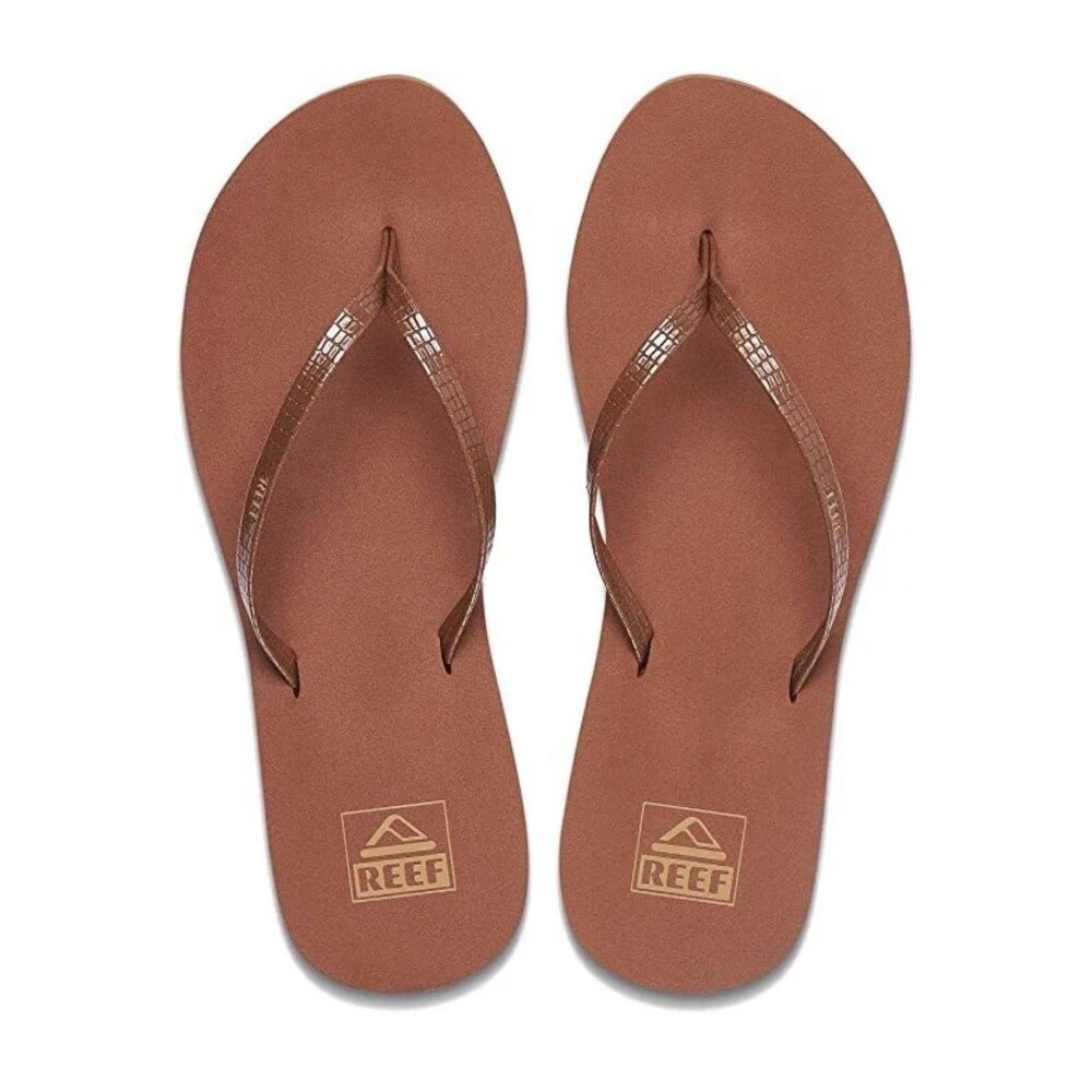 Woman Reef Bliss Nights Flip Flops Sandal Brown Brunette Sz 10 Brand New - Picture 6 of 7